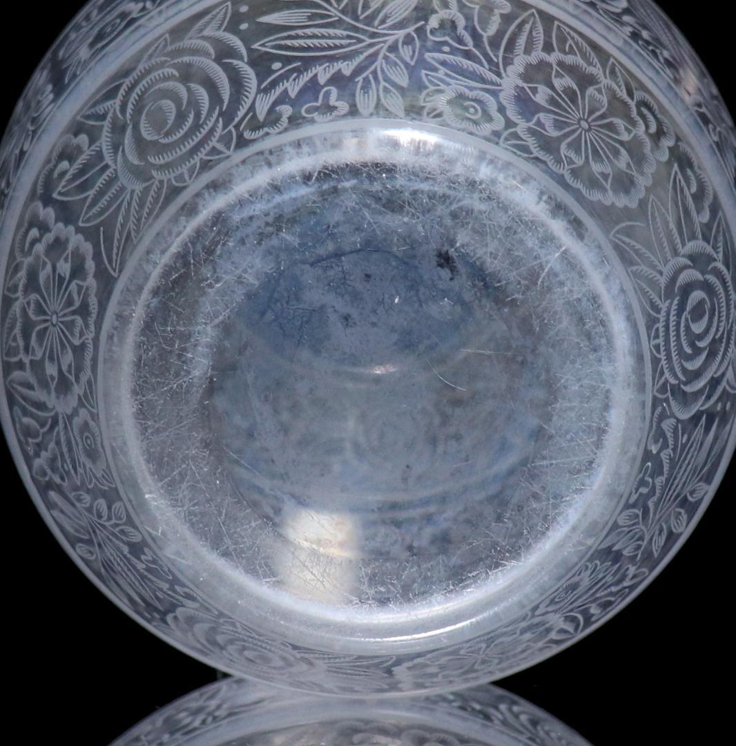 オールド・バカラ 1930年 大型薔薇文エッチング花瓶 壺 花器 フラワーベース