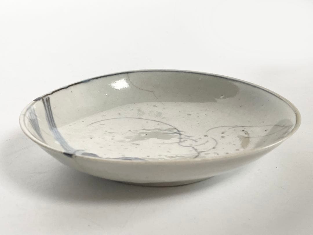 骨董　アンティーク　初期伊万里　蛇籠文様　丸皿　平皿　初期　染付　箱付き