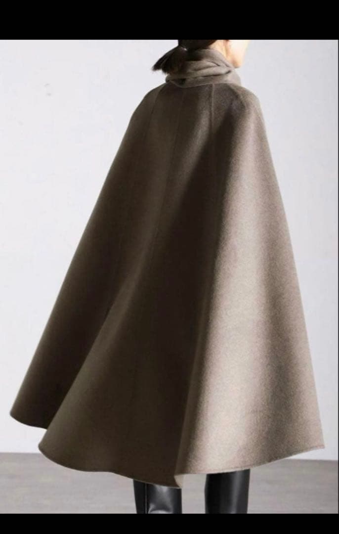 新品未使用　ヴェルメイユパーイエナ ラムカシミアマントコート　グレージュ