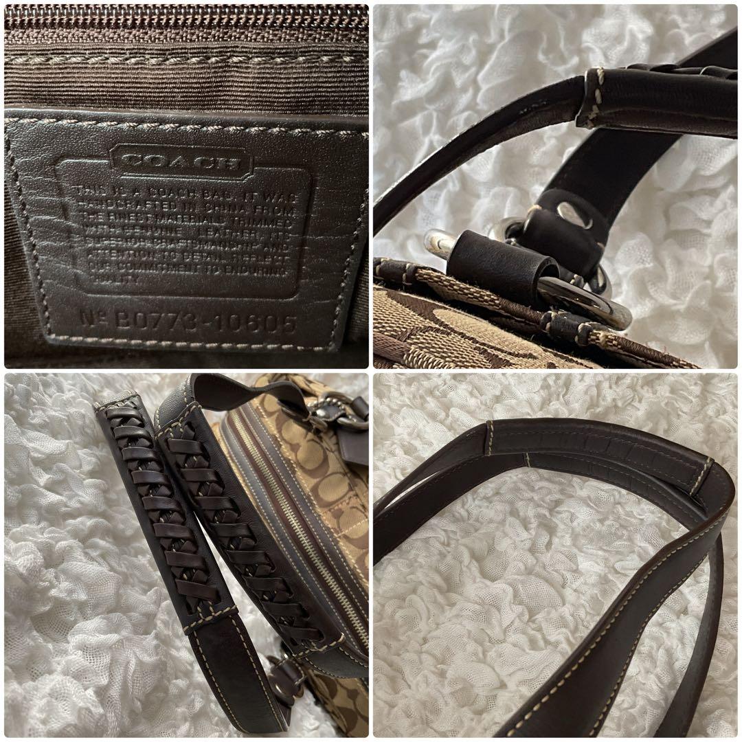 コーチ 10605 シグネチャー ショルダーバッグ キャンバス/レザー