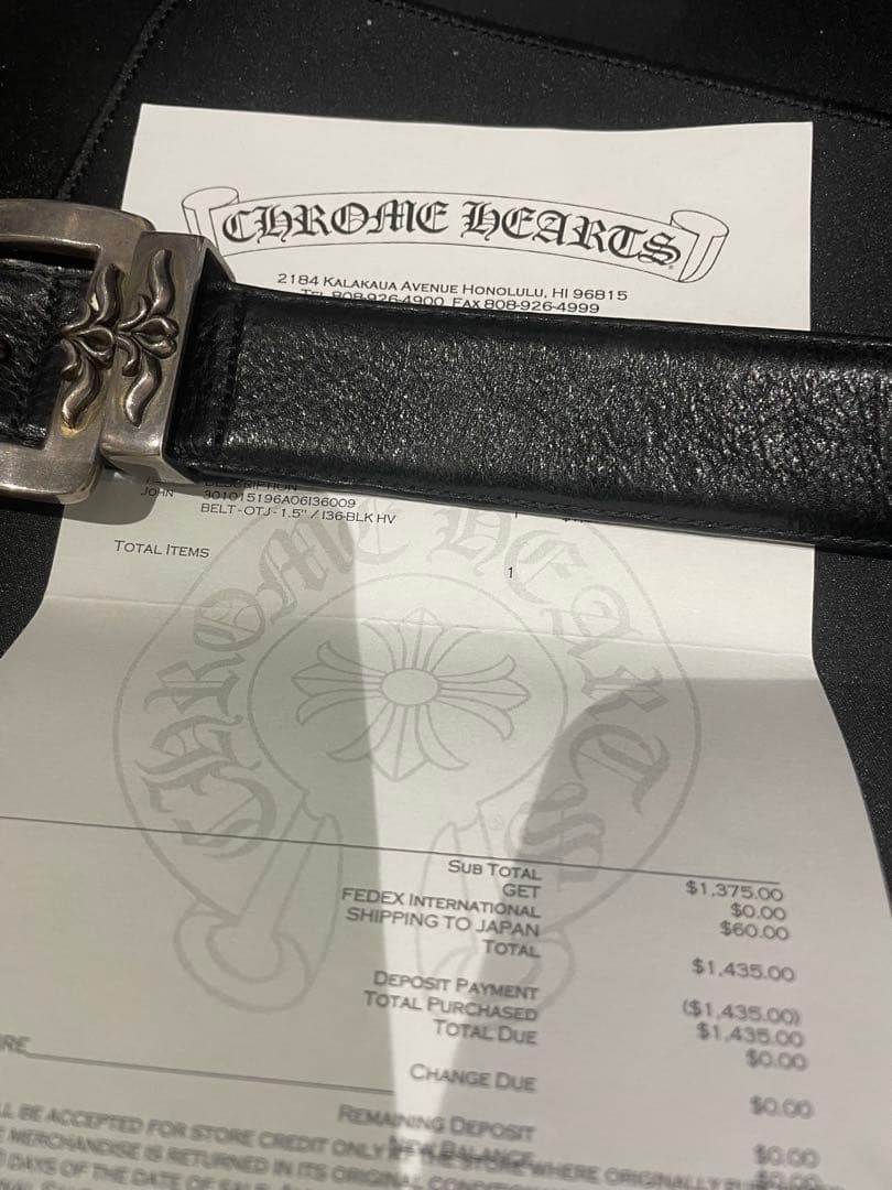 クロムハーツ　クラシック　OTJ ベルト　3ピース　1.5 サイズ36