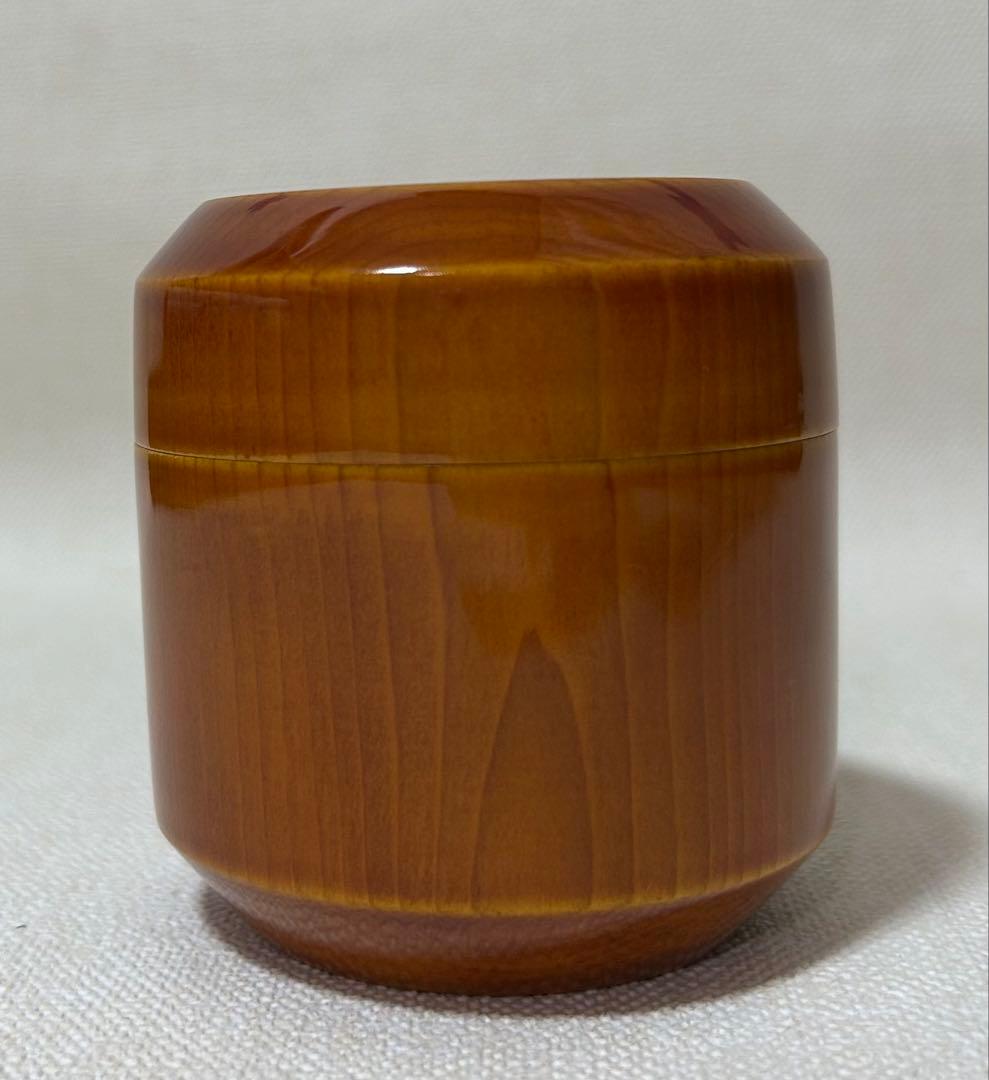 西村徳泉作 色絵松蓋置&春慶塗吹雪茶器 超美品 棗 茶碗 茶道具