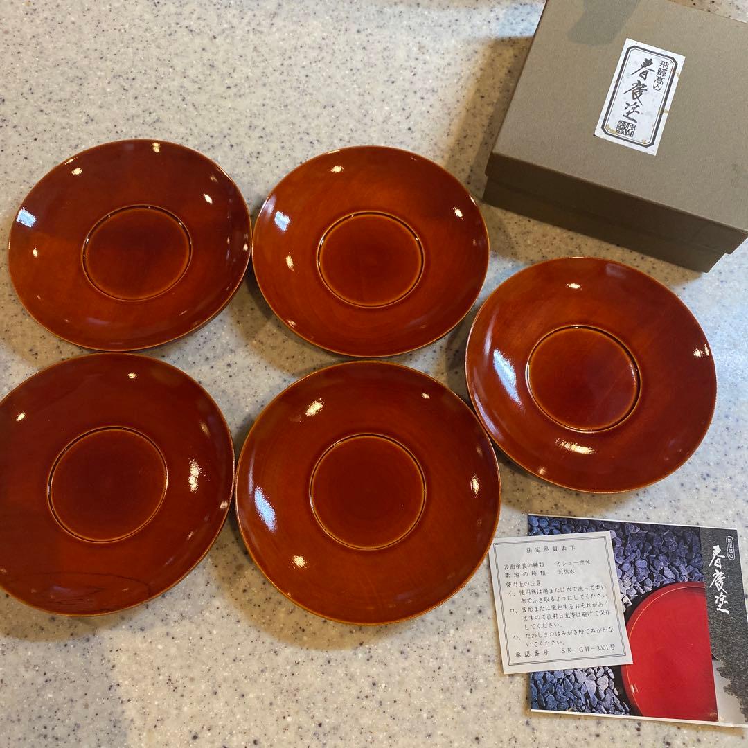 飛騨　春慶塗　持ち手付き三段お重など4種類セット