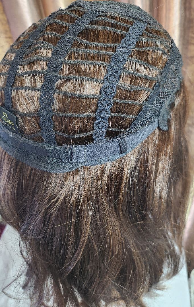 高級人毛100% ストレートウィッグ ロング