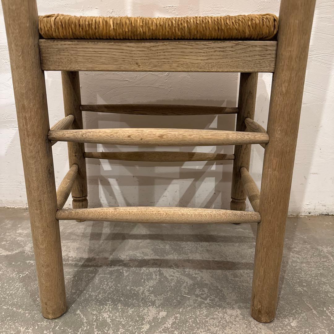 ヴィンテージ　ダイニングチェア　カフェチェア　藁座面　剥離　2