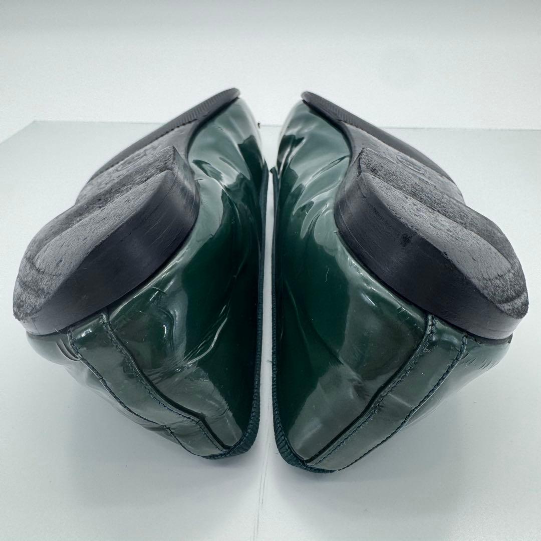 シャネル CHANEL フラットシューズ バレエシューズ 37.5 エナメル