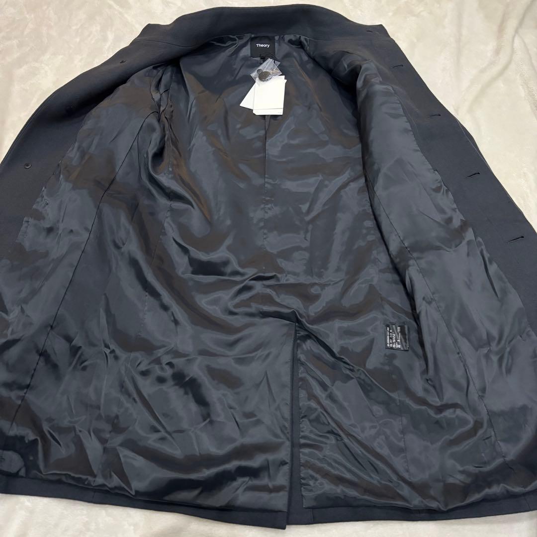 【新品】theory セオリー　スタンドカラーコート　ダークグレー　ウールコート