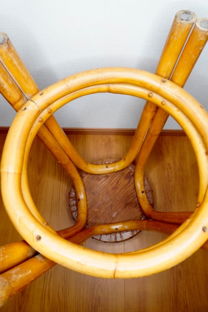 USヴィンテージ ラタン カウンターチェア スツール②