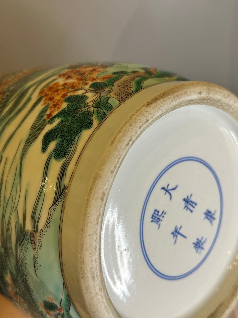 希少品！中国大清康熙年製款 龍舟図大花瓶 珍品 古美術 花器 置物 コレクション