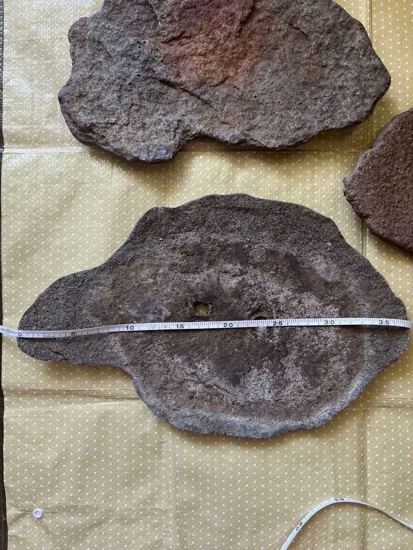 鞍馬石？　大き目の盆栽鉢　3枚セット