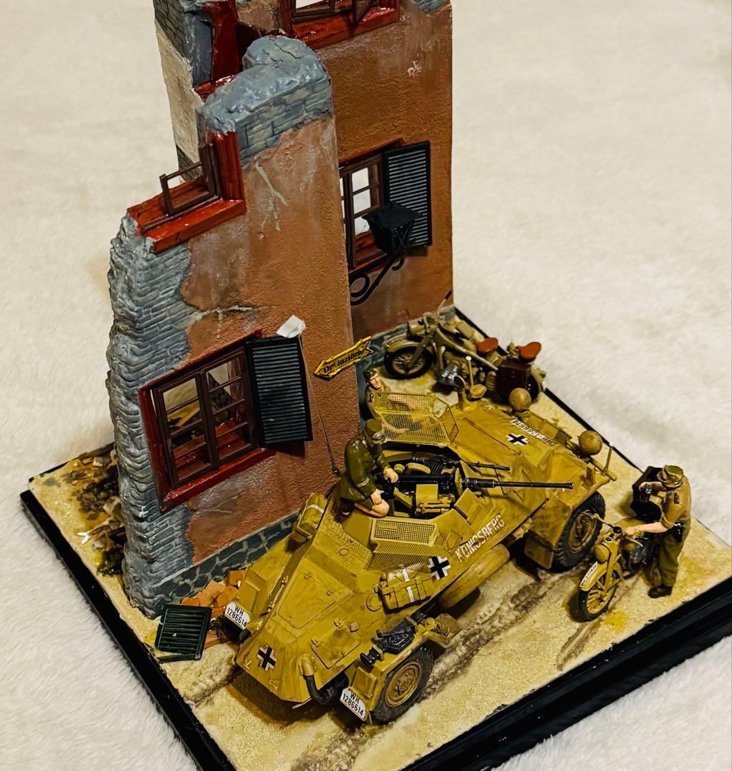 ドイツ軍偵察部隊 輪装甲偵察Sd.Kfz.222ジオラマ情景ジオラマセット