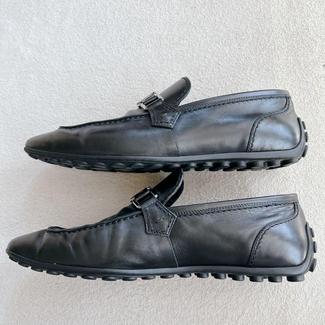 ルイヴィトン ローファー レザー シューズ 7 1/2 LV金具 ビジネス 革靴