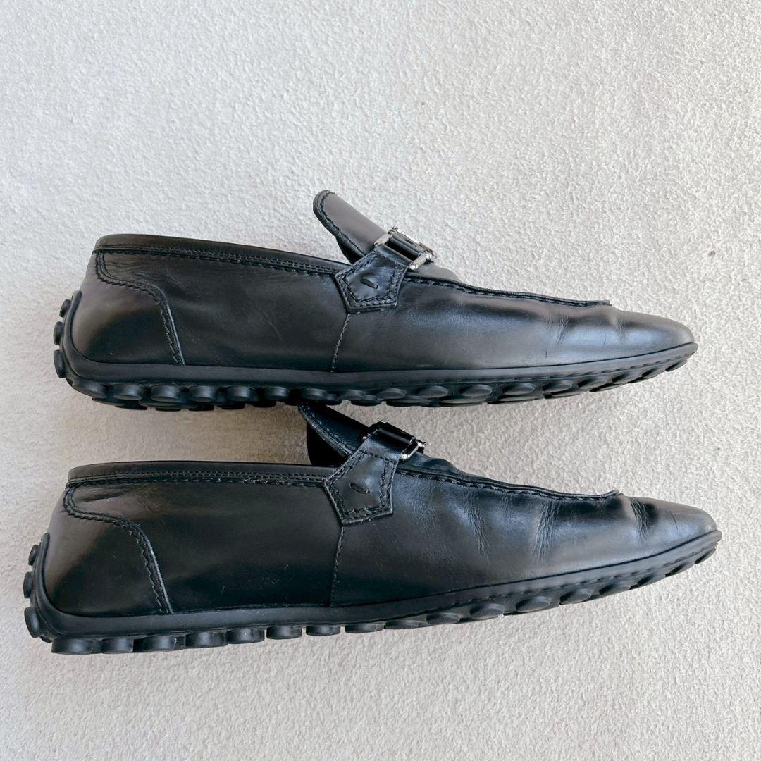 ルイヴィトン ローファー レザー シューズ 7 1/2 LV金具 ビジネス 革靴