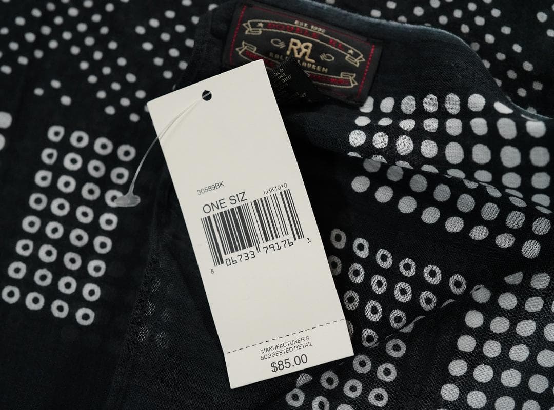 タグ付き インド製 RRL ドット柄 バンダナ ストール コットン インド綿