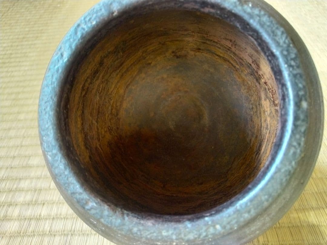 江戸時代前中期　武雄系唐津櫛目水指　壺　骨董　古美術　茶道具　花器　壺　古陶