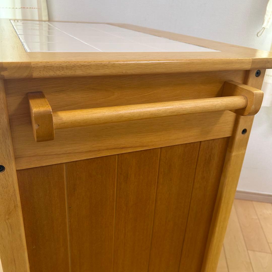 森のサーカス　キッチンワゴン　タイル付　バタフライ　ワーキングワゴン天然木