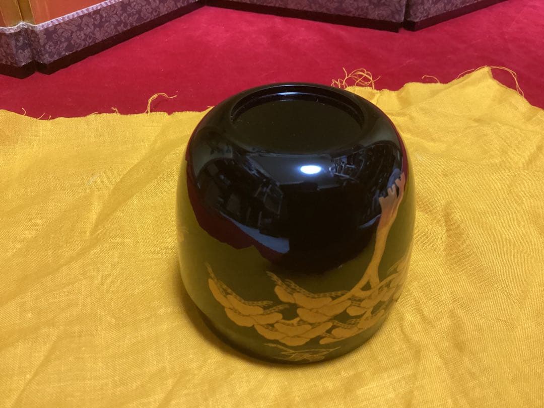 茶道具　大棗　山中塗　塩釜蒔絵　岡澤起幸