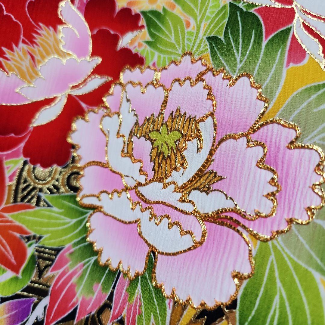 #153 ( 保管品 ) 正絹  女児  お宮参り 産着  きもの  染め鹿の子