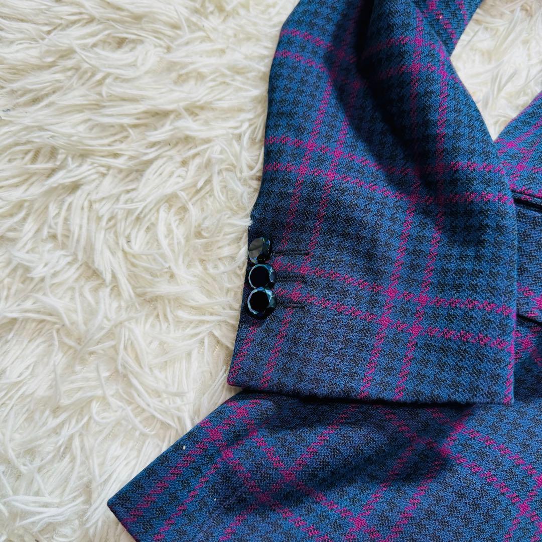 未使用品級 現行 ETRO スーツ セットアップ 46 ネイビー チェック