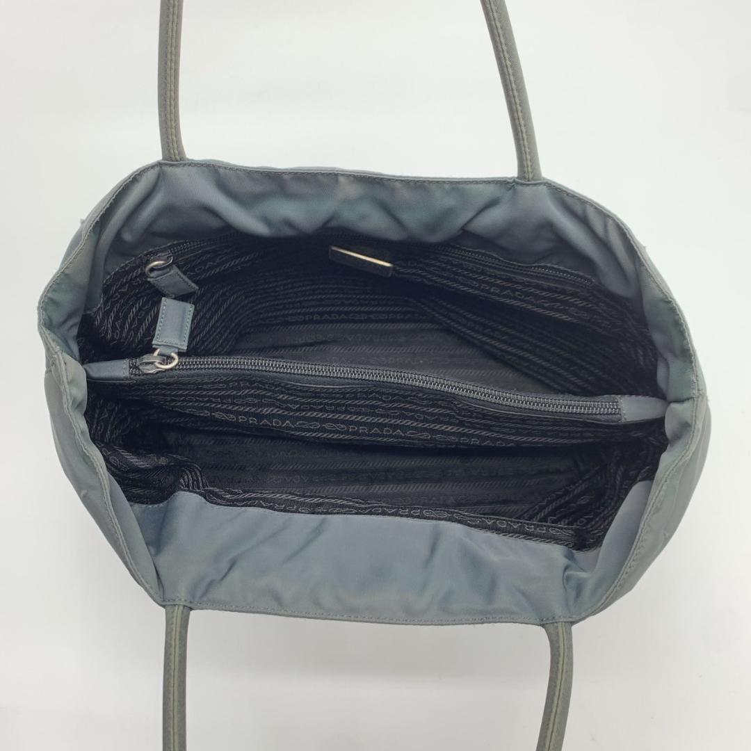 プラダ テスートナイロン トート ハンドバッグ チャコールグレー ブラック 黒