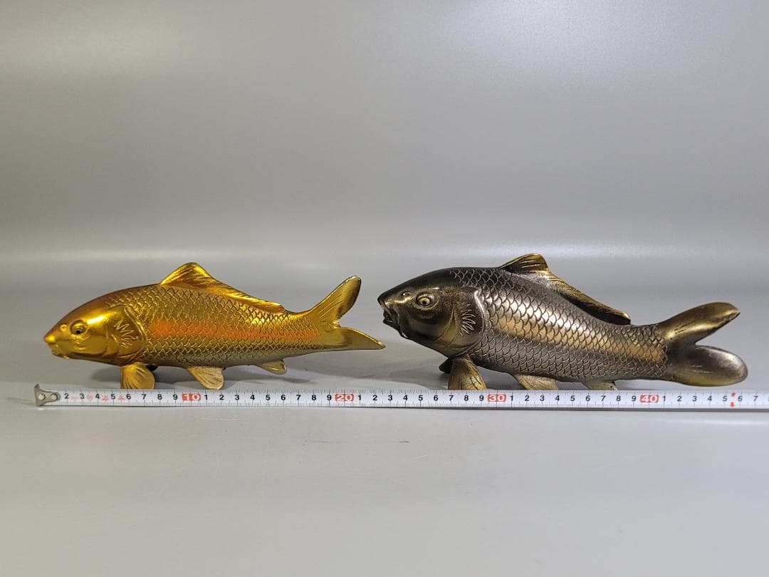 DT593 双魚 金銀 置物 銅製