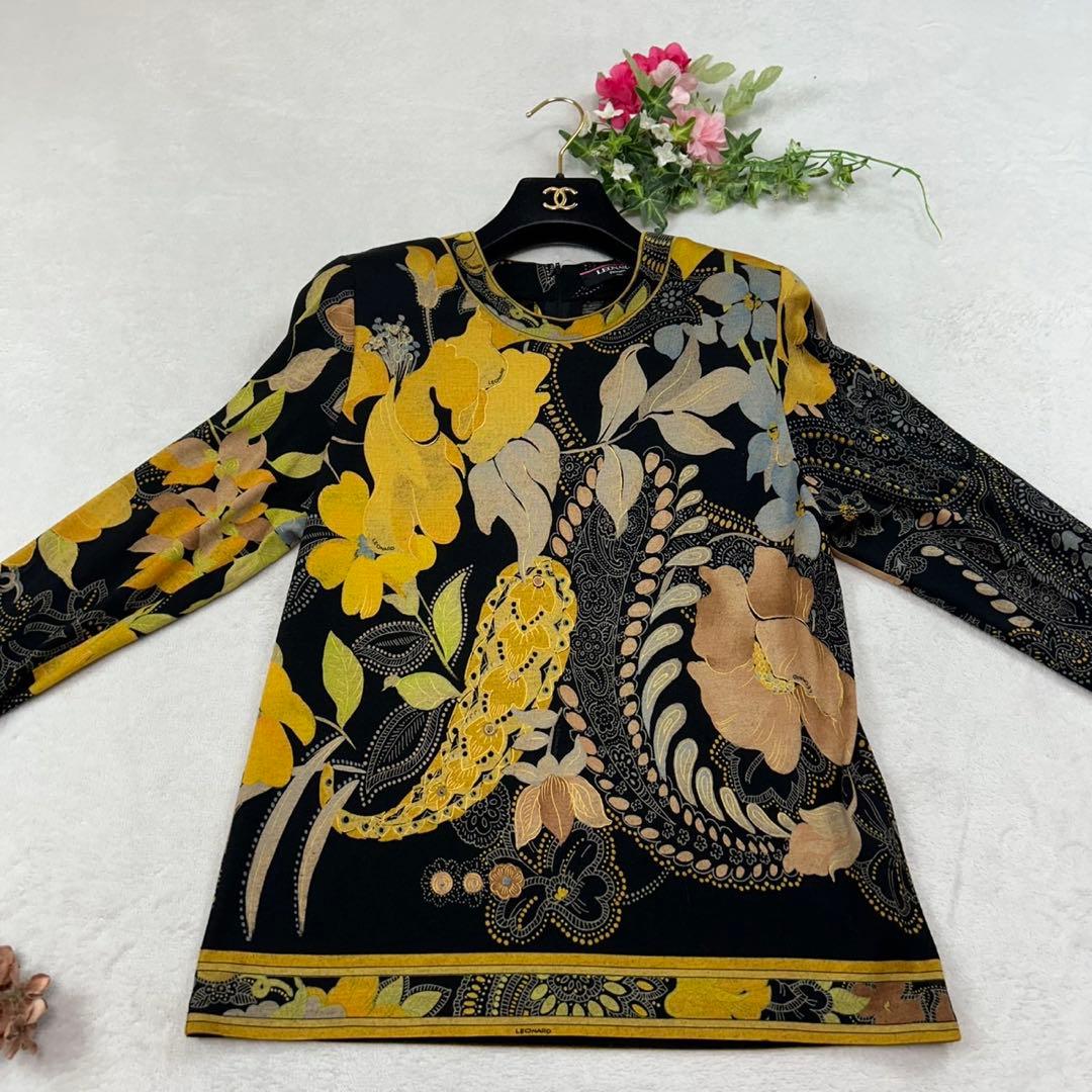 K426 新品未使用 M レオナール ウール×シルク カットソー レディース