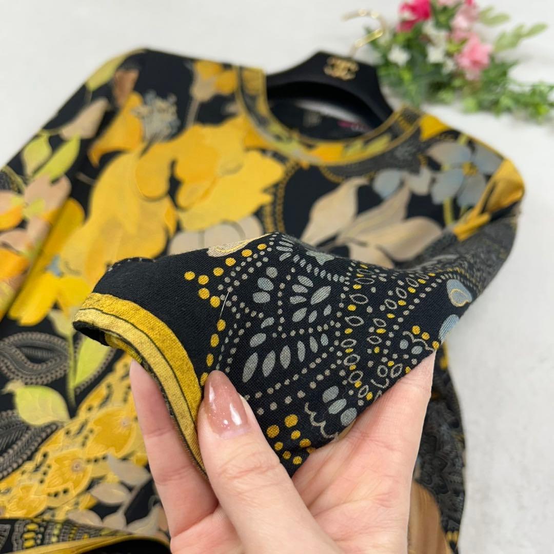 K426 新品未使用 M レオナール ウール×シルク カットソー レディース