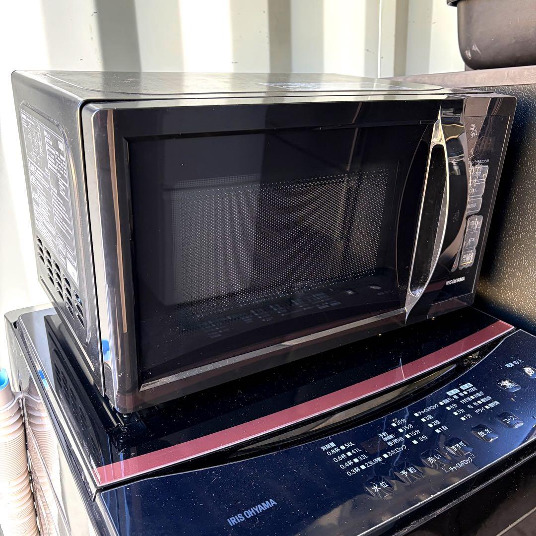 運搬取付無料！ブラック純正IRIS・AQUAおしゃれ家電4点セット！完動超美品！
