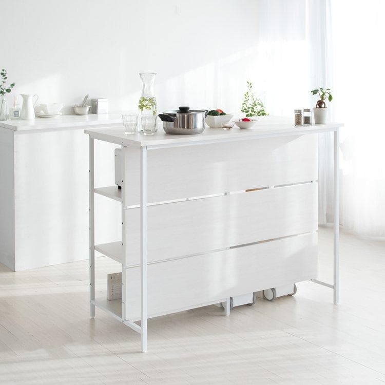 キッチンカウンターテーブル サルース ホワイト [6061]