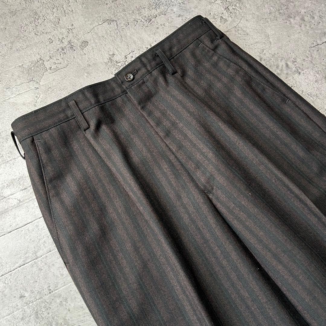 極美品 Y's for men ストライプ 2B セットアップ スーツ 茶黒