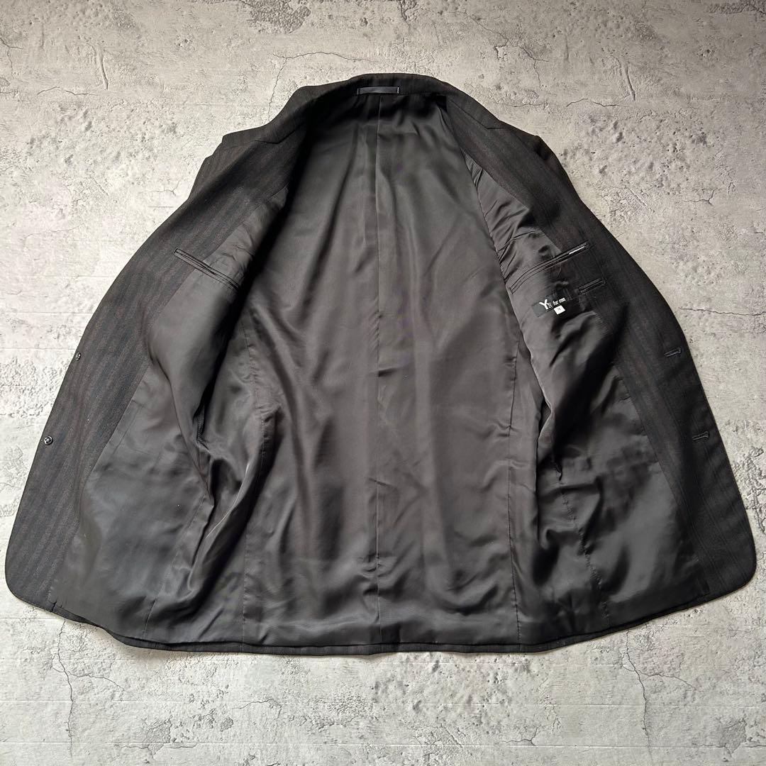 極美品 Y's for men ストライプ 2B セットアップ スーツ 茶黒