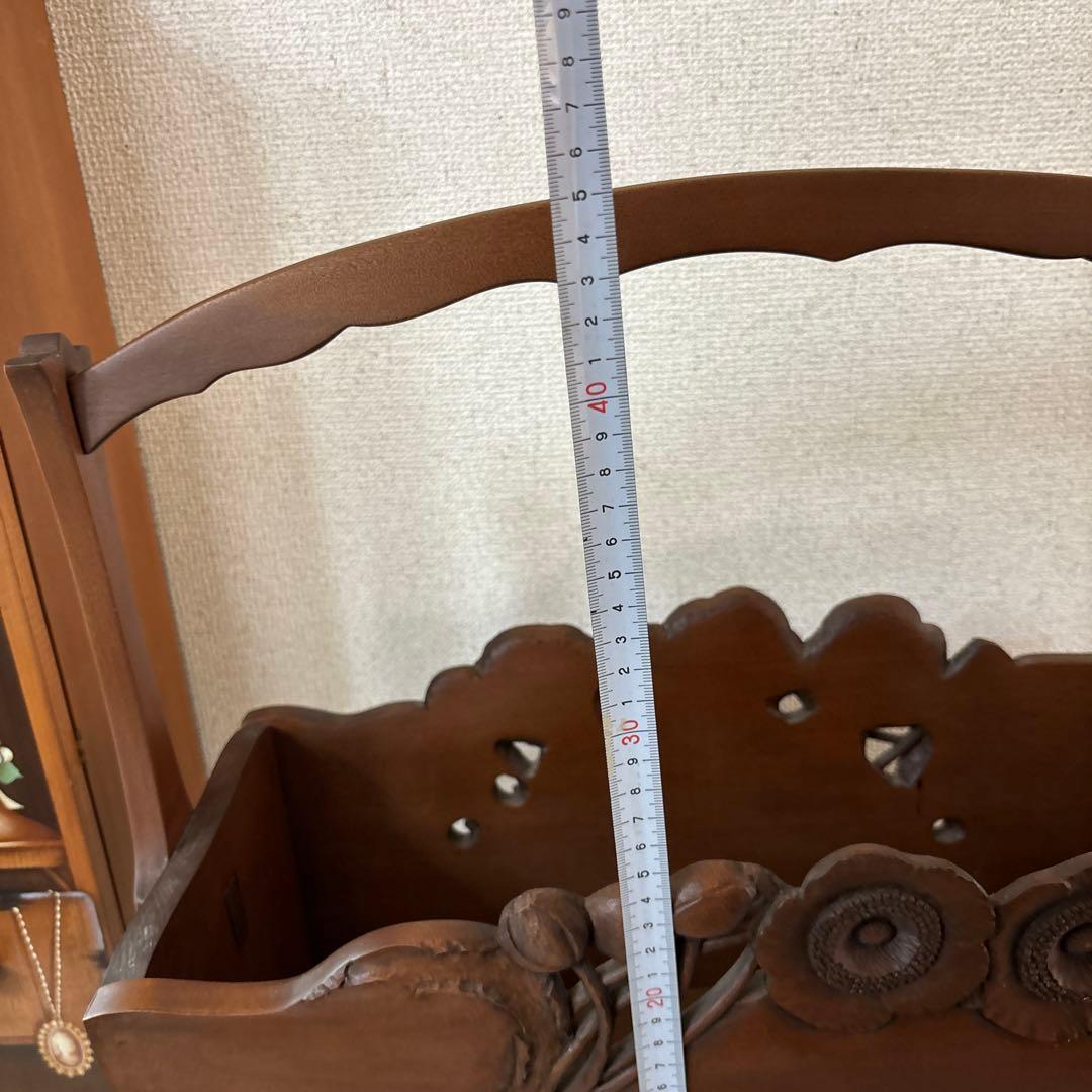 鎌倉彫マガジンラック　手作り作品　渡辺一生