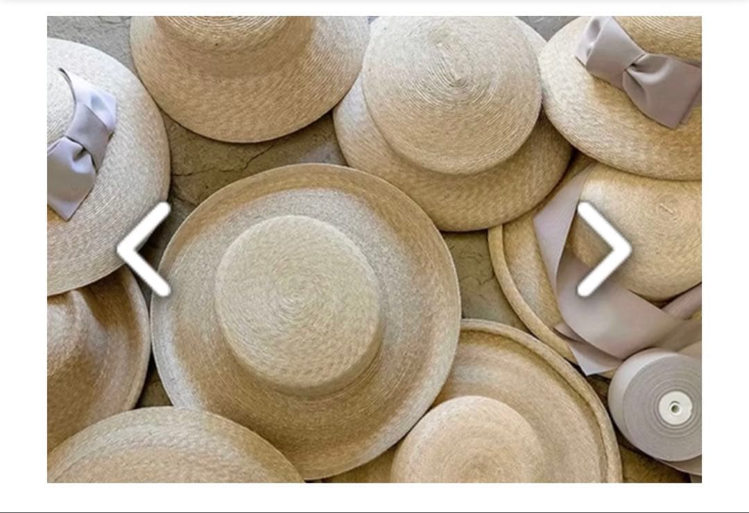 旅行に！COTTAGEの帽子　 麦わら帽子 べージュリボン付き