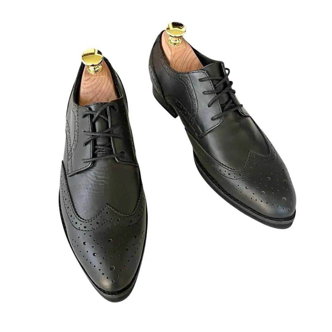 【極美品】◾️ヨウジヤマモト◾️レザーシューズ◾️レースアップ◾️フルブローグ◾️ブラック