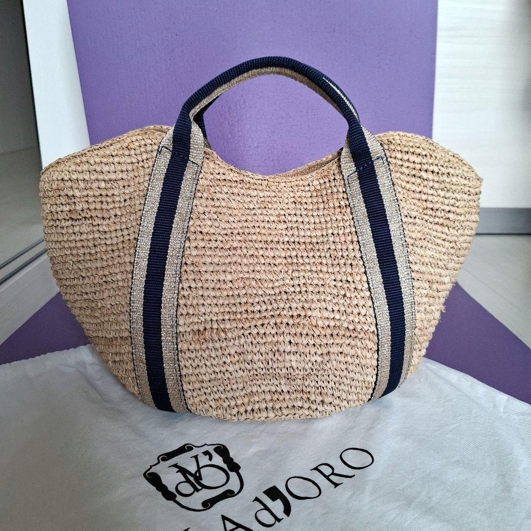 ヴィオラドーロ ラフィアかごバッグ トートバッグ　保存袋付