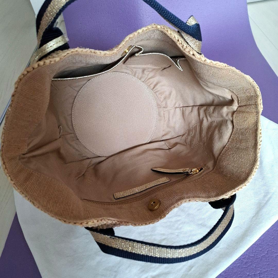 ヴィオラドーロ ラフィアかごバッグ トートバッグ　保存袋付