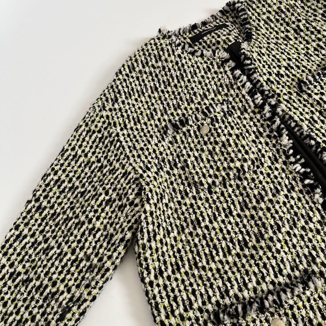 美品✨JOURNAL STANDARD ツイード フリンジ ノーカラージャケット