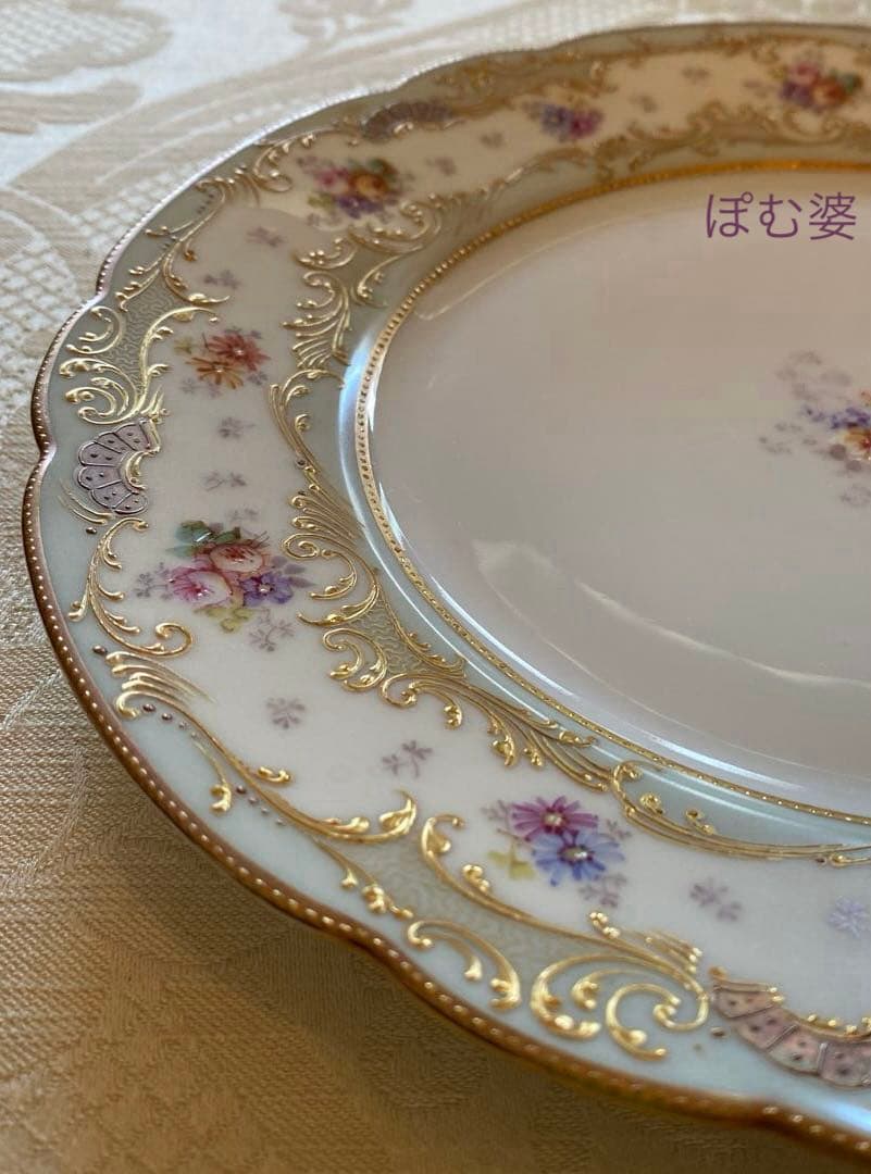 【パリ／アール・ヌーヴォー】金盛金彩 手描皿／オペラ通り「A La Paix」