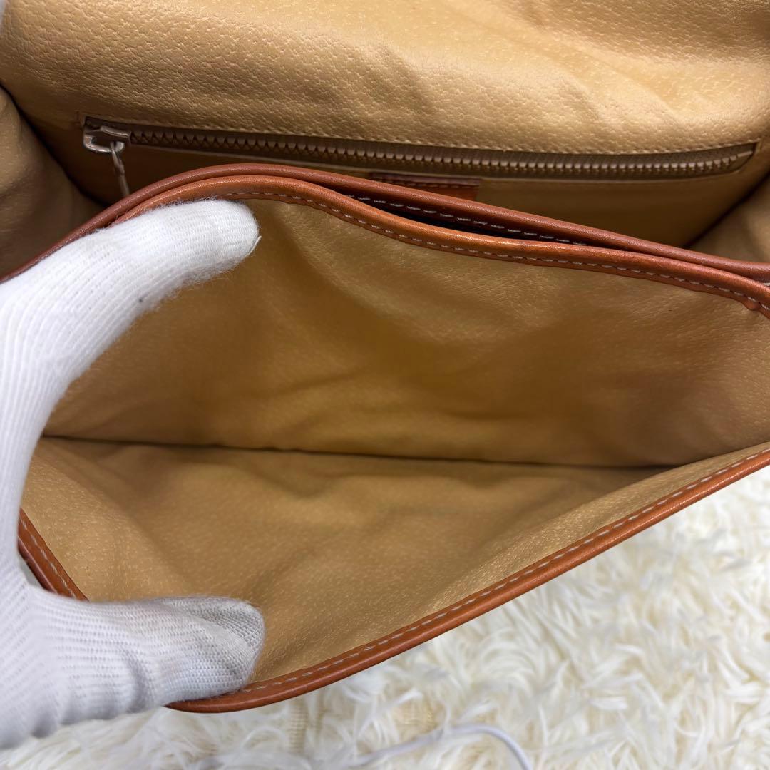 セリーヌ マカダム柄　 PVC×レザー 斜め掛け　ヴィンテージ　ショルダーバッグ