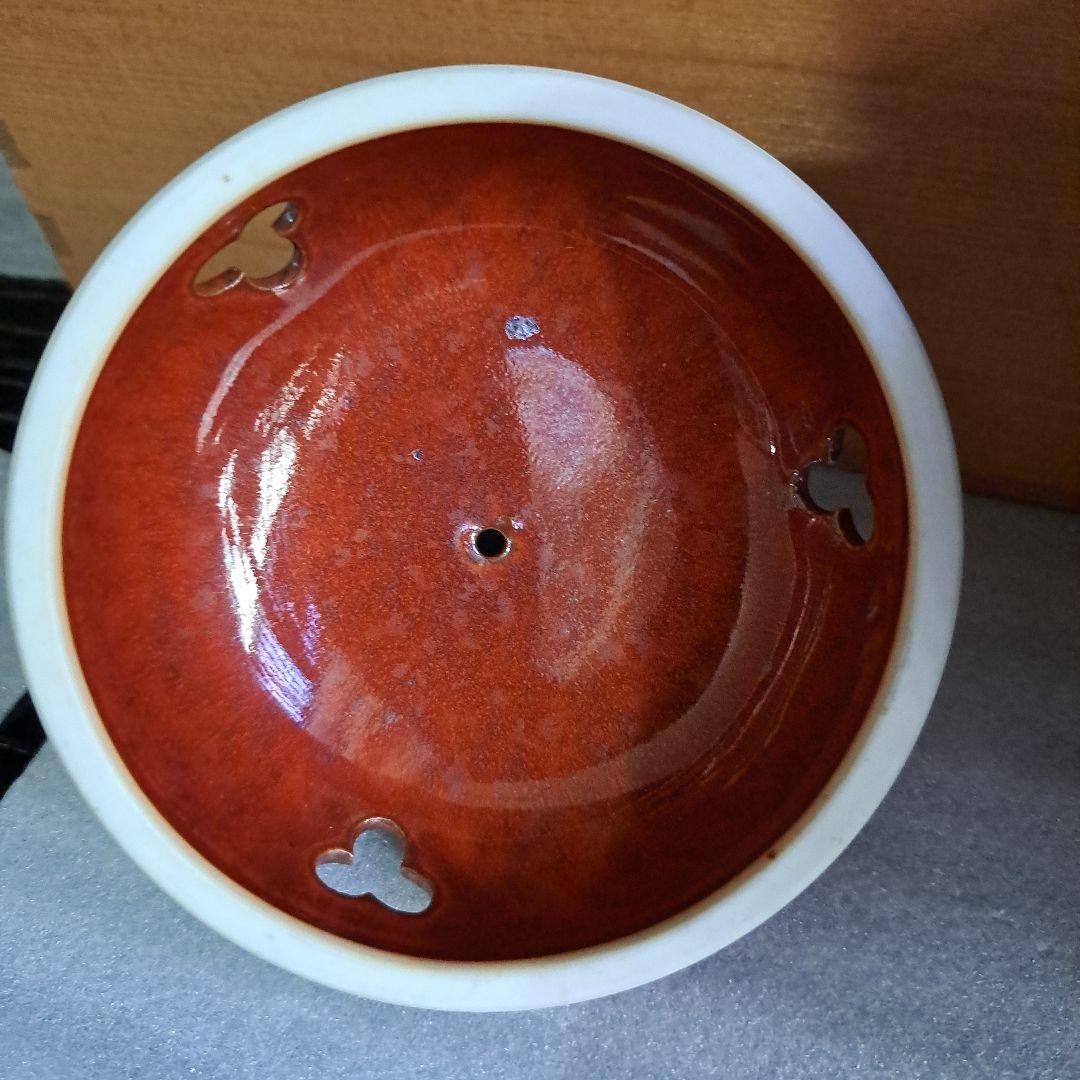 茶道具　香盧　献上品　極上　色鍋島　宝石紅橘手　秞裏紅　獅子頭蓋付　共箱入　裏書