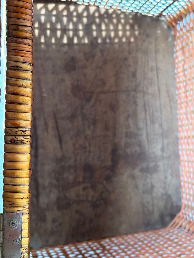 ヴィンテージ　昭和レトロ　ラタン家具　ラック 籐家具　アンティーク　脱衣カゴ　籠