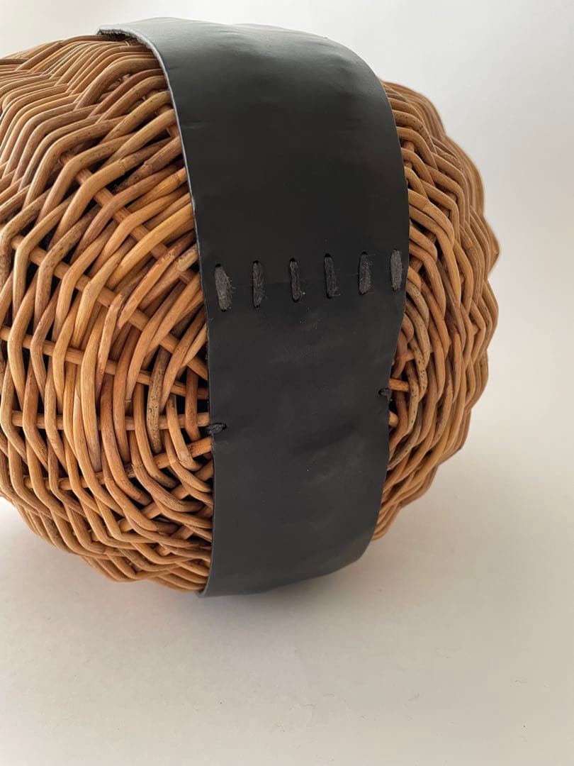 エバゴス ebagos 一本手 かごバッグ 黒 オイルショルダー