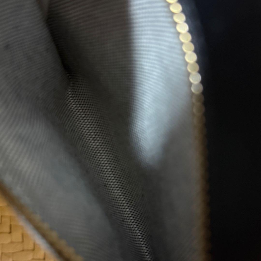 コーチ かごバッグ C金具 肩掛け可能 ストロー×レザー ブラック