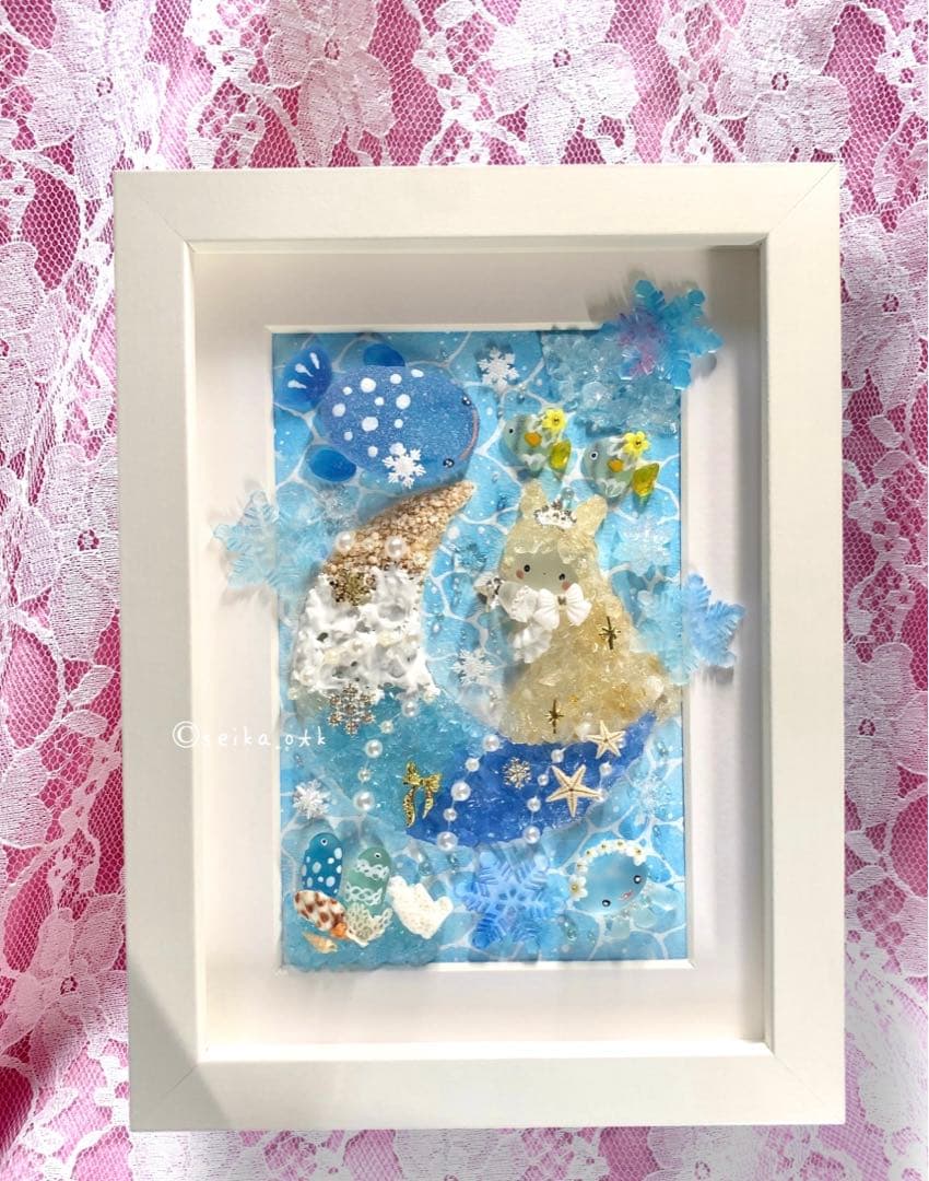 海のお月様とウミウシ姫 クリスマス インテリア アクアリウム シーグラスアート