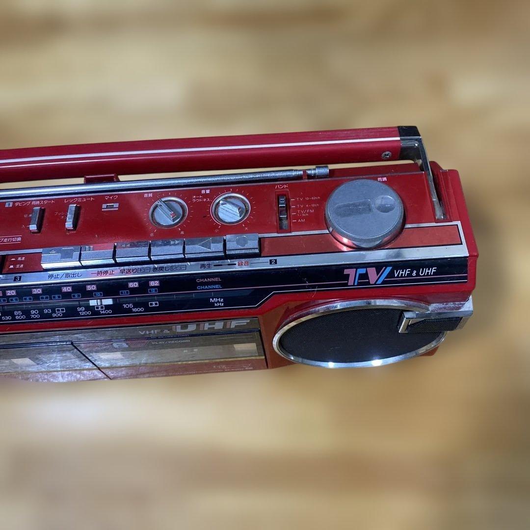 【送料無料】懐かしのダブルカセットプレーヤー サンヨー コンセント付 昭和レトロ