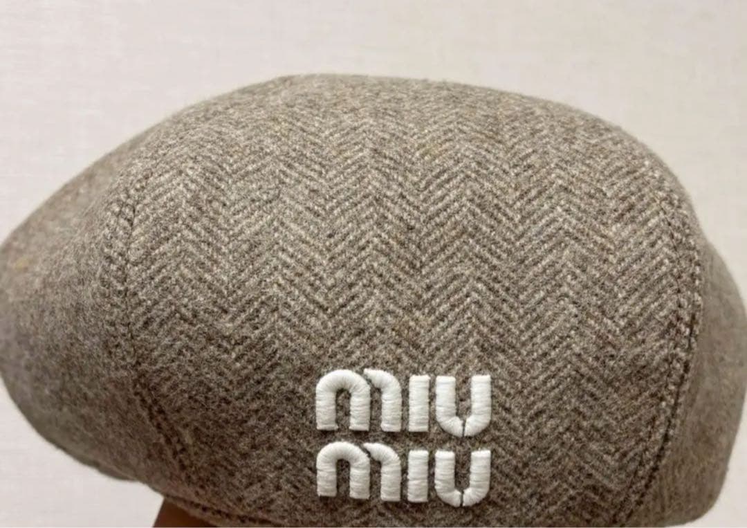 miumiu ウール シェブロン ベレー