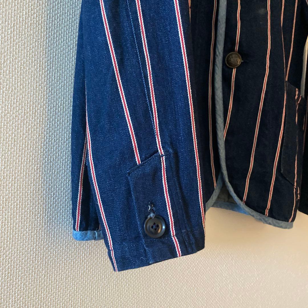 【激レア】CHLORO デニム　ストライプ　ジャケット　カバーオール　サイズ40
