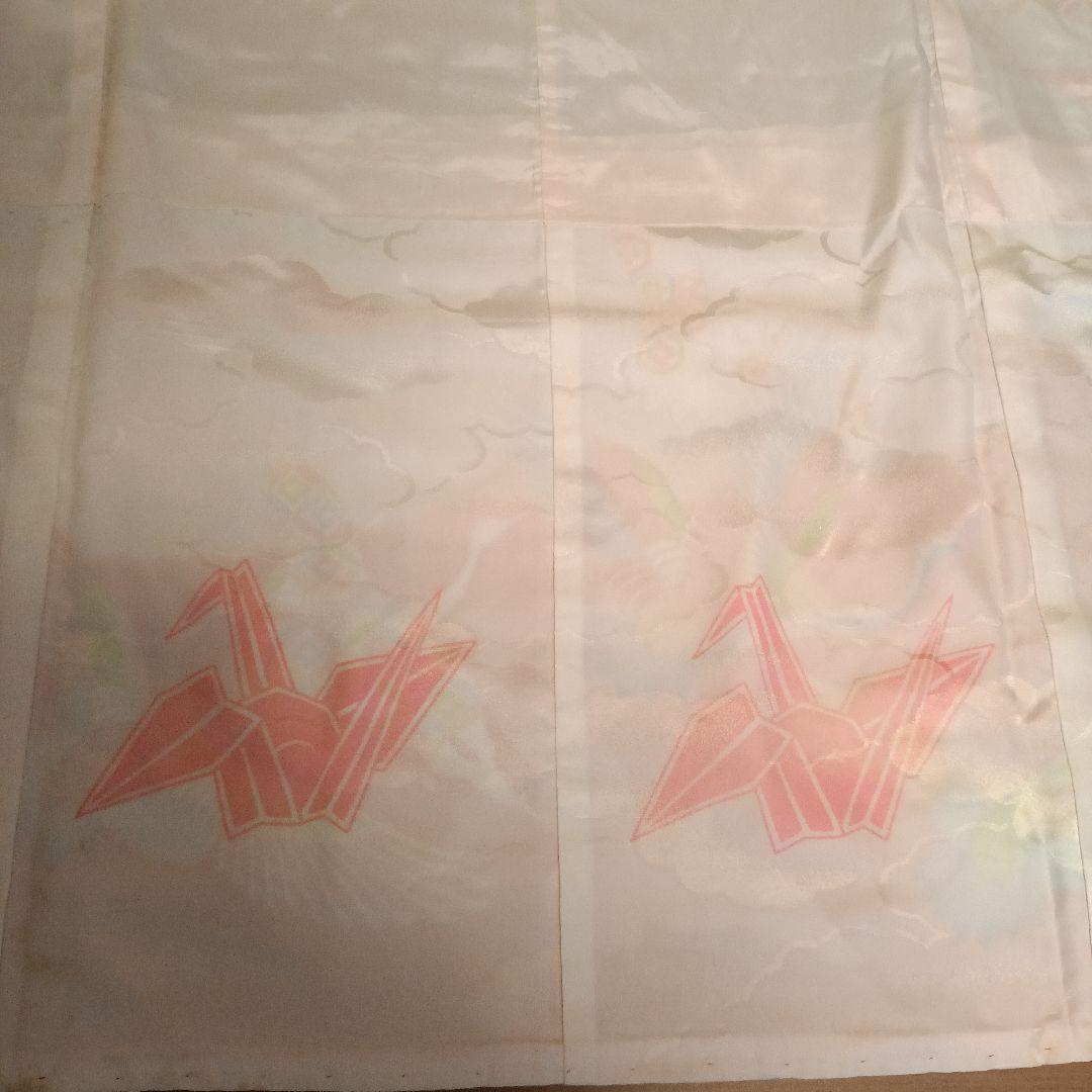 最終京染四つ身絵羽七五三アンティーク9点セット♡鶴柄♡刺繍♡地紋有ります。レトロ