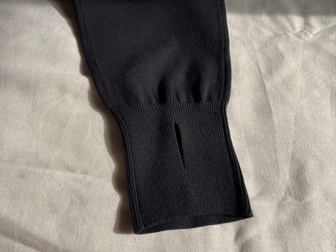 【未使用】MANOF マノフ　ヘムスリットジャージニットパンツ ブラック