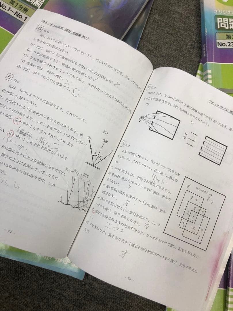 希学園　小4ベーシック算数/理科　第1～第4分冊　中古　2022年使用